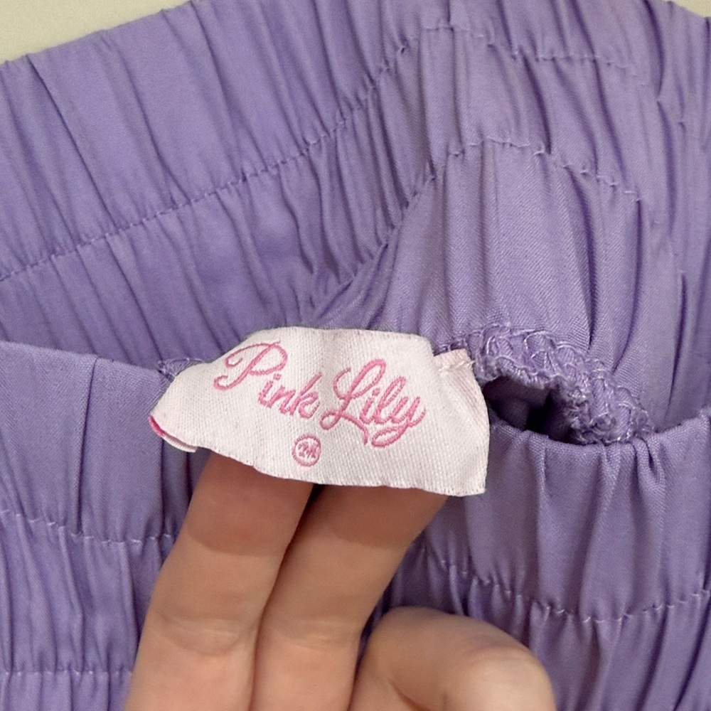 Pink Lily Lavender High Waist Women's Shorts - Picture 2 of 3